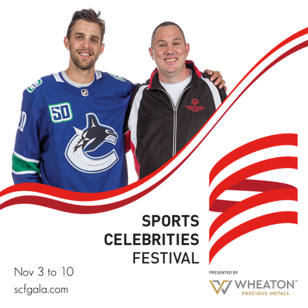 Vancouver Canucks forward Brandon Sutter and Special Olympics athlete Michael Langridge