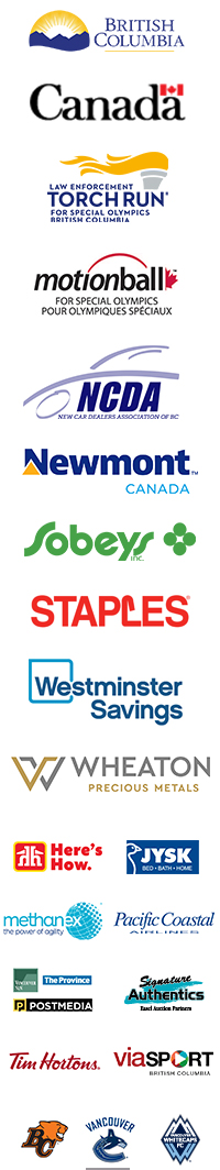 Special Olympics BC provincial sponsors