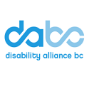 Permalink to The Provincial government recently made several announcements about new rebates/credits and changes to some types of assistance: Logo for Disability Alliance BC. The text says dabc in lowercase blue letters, with disability alliance bc written underneath in a smaller font.