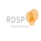 Logo of RDSP Plan Institute featuring the text RDSP in large, light gray letters and Plan Institute below in a smaller font. Three overlapping orange circles are positioned to the right of the text on a white background.